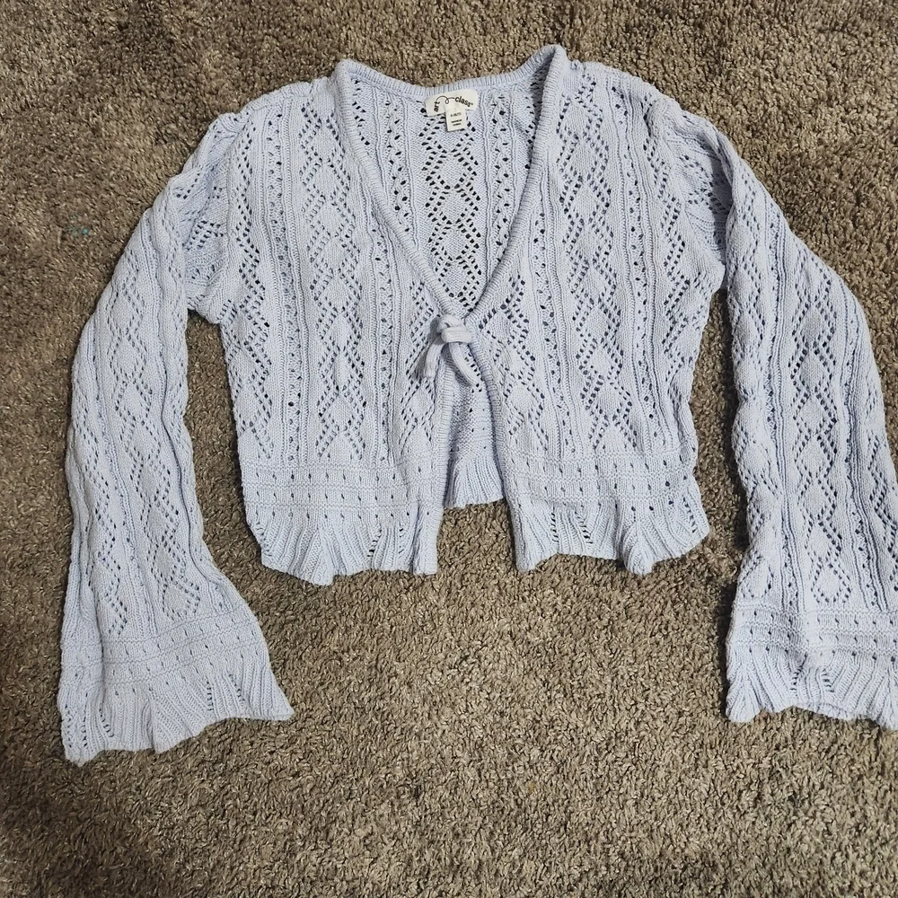 Girls Light Blue Knit Sweater